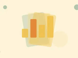 Illustration of a bar chart of uneven columns on a warm cream field of overlapping translucent circles and fine botanical sprigs.