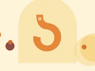 Illustration of a stomach on a warm cream field of overlapping translucent circles and fine botanical sprigs.