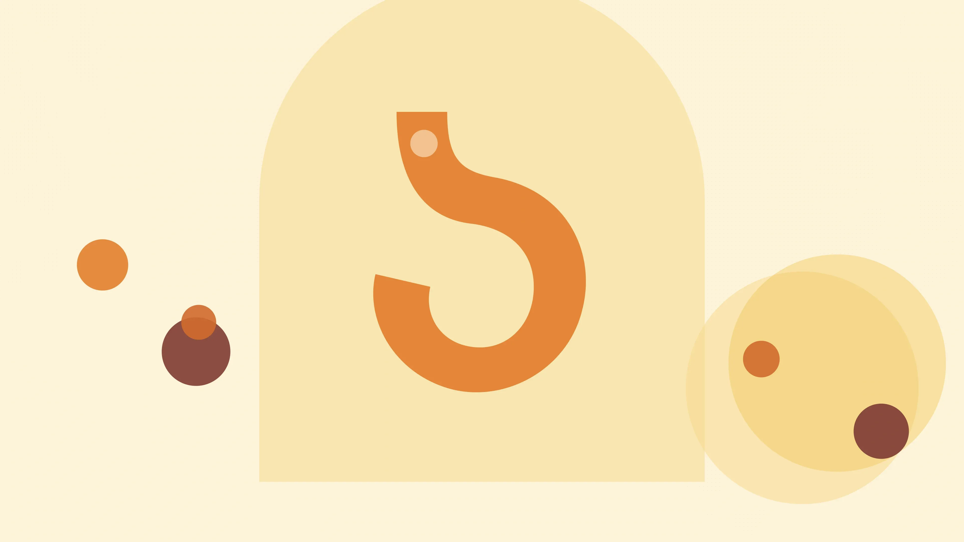 Illustration of a stomach on a warm cream field of overlapping translucent circles and fine botanical sprigs.