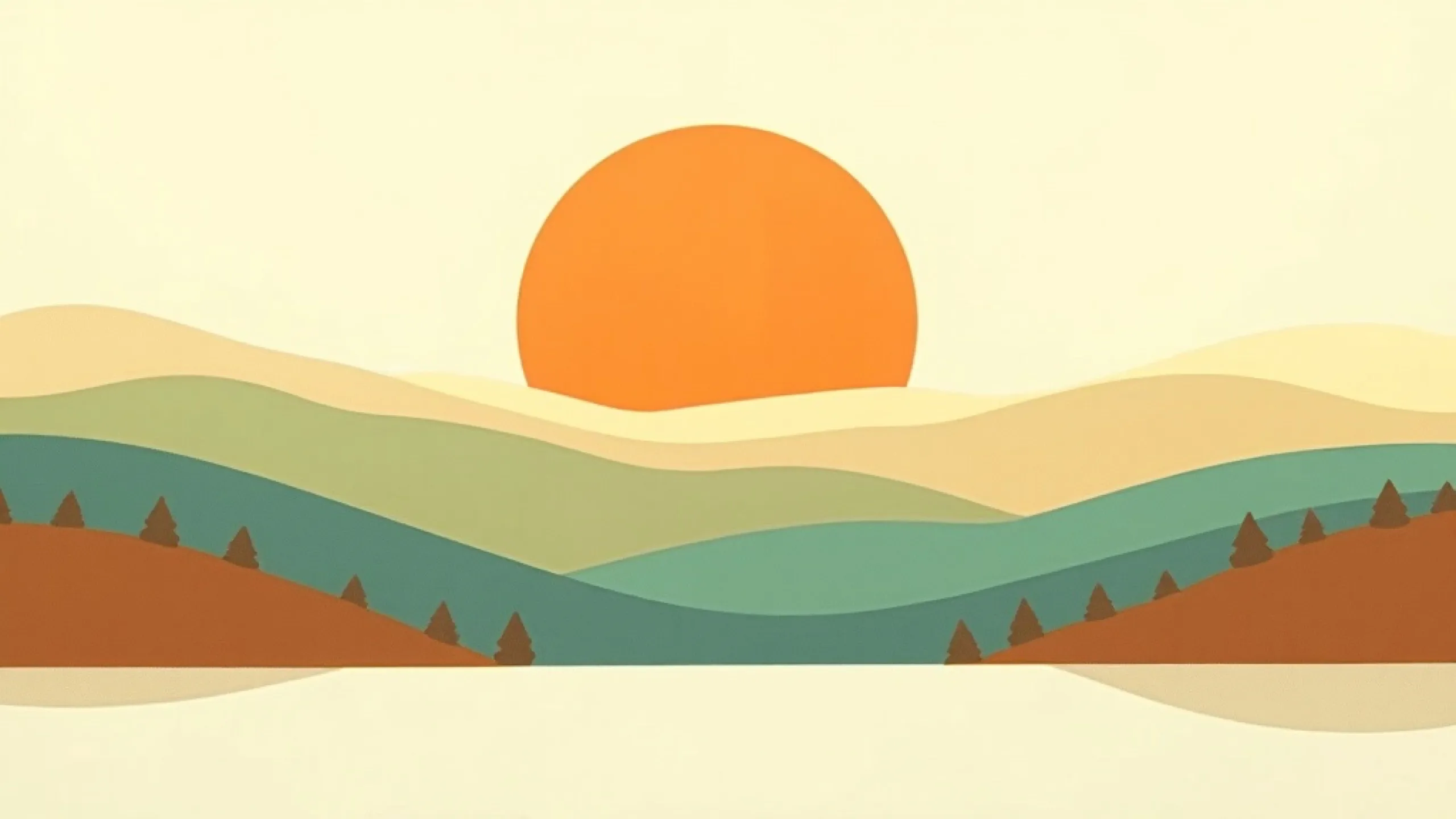 A risograph-textured editorial illustration of an island at sunset — sun, trees, and water — used as the cover for Wellness Wire Issue 047.
